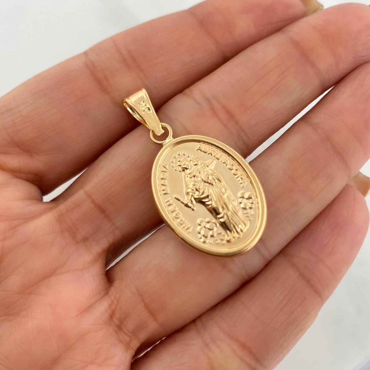 Pendant Virgen Auxiliadora 2.3g / 1 1/2 in Yellow Gold 18K