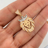 Dije León 3.2g / 1 1/2 in Dos Oros Amarillo Blanco 18K