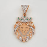 Dije León 3.1g / 1 1/2 in Dos Oros Blanco Rosa 18K