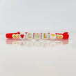 Red Woven Bracelet with 18K Yellow Gold