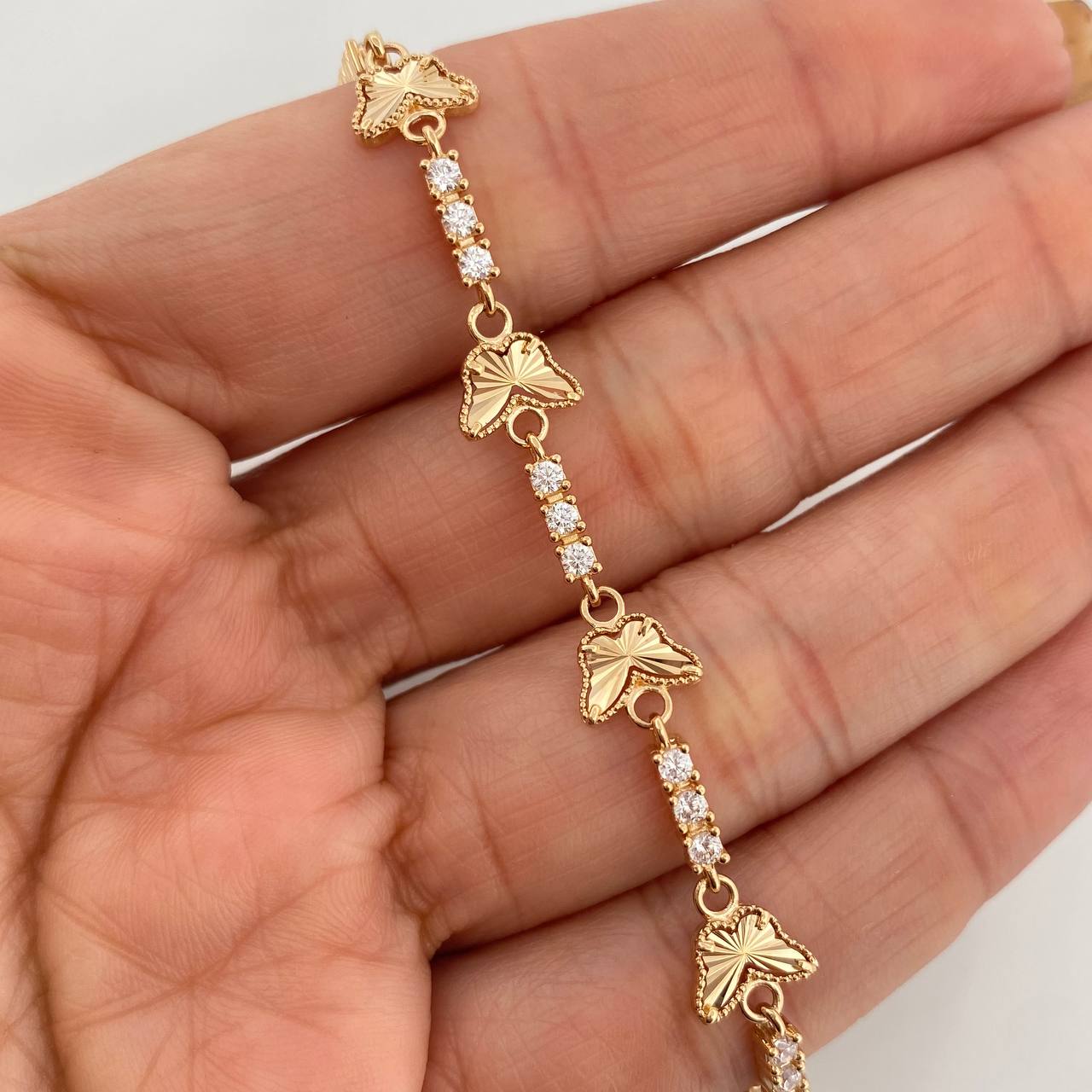Pulso Tennis Mariposa 6.25g / 7 in / 2.7mm Oro Amarillo 18K