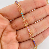 Tennis Bracelet Butterfly Diamond Cut 7.7g / 7 in / 2.65mm Yellow Gold 18K