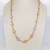 Clover Chain Diamond Cut Tennis 18.05g / 18 in / 3.02mm Three Golds 18K