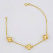 Pulso Trébol Aro Seguido Diamantado 3.75g / 6 3/4 in / 1.7mm Oro Amarillo 18K