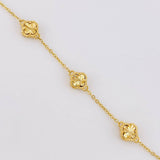 Pulso Trébol Aro Seguido Diamantado 3.75g / 6 3/4 in / 1.7mm Oro Amarillo 18K