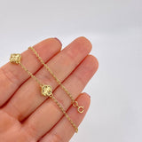 Clover Bracelet Classic Link Diamond Cut 3.8g / 6 3/4 in / 1.55mm Yellow Gold 18K