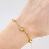 Clover Bracelet Classic Link Diamond Cut 3.8g / 6 3/4 in / 1.55mm Yellow Gold 18K