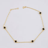 Clover Box Anklet 3.3g / 10 1/4 in / 1.6mm 18K Yellow Gold