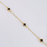 Anklet Box Clover 3.15g / 9 3/4 in / 1.6mm Yellow Gold 18K