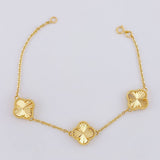 Classic Link Bracelet Clover Diamond Cut 5.95g / 7 3/4 in / 1.55mm Yellow Gold 18K