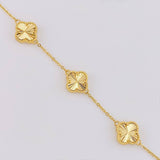 Classic Link Bracelet Clover Diamond Cut 5.95g / 7 3/4 in / 1.55mm Yellow Gold 18K