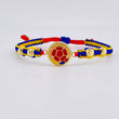 Tricolor Woven Bracelet with National Team Emblem in 18K Yellow Gold
