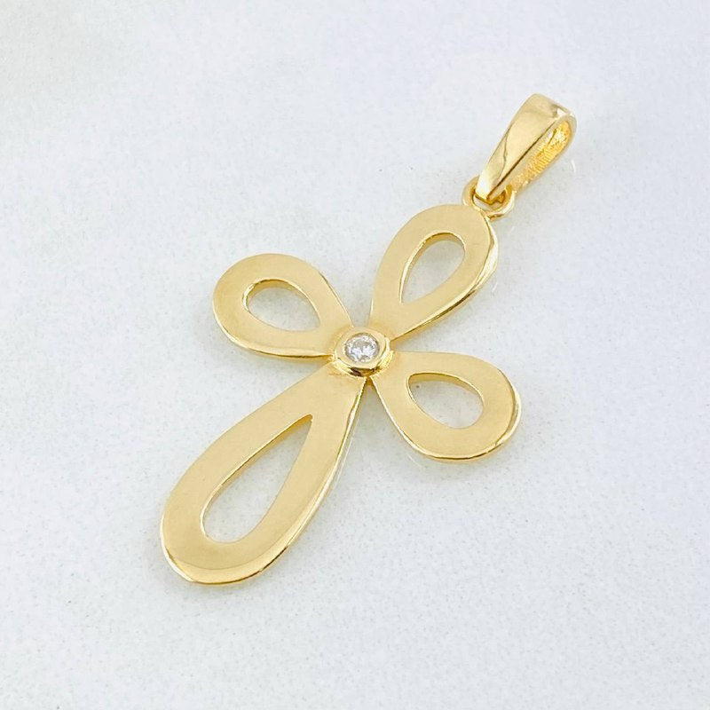 Pendant Floral Cross 2.7gr / 1.5in / 18K Gold ©