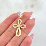 Pendant Floral Cross 2.7gr / 1.5in / 18K Gold