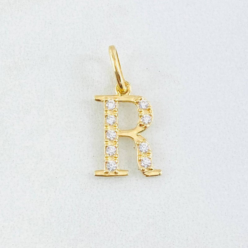 Pendant Letter R 0.85gr / 3/4 in / 18K Gold ©