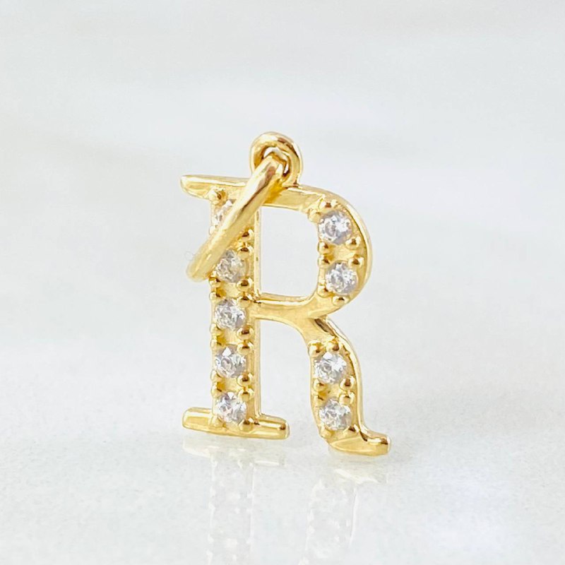Pendant Letter R 0.85gr / 3/4 in / 18K Gold ©
