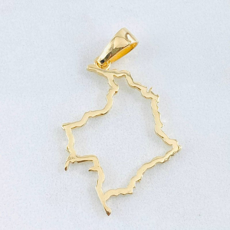 Dije Mapa Colombia 1.9gr / 1 1/2 in / Oro Amarillo 18K *