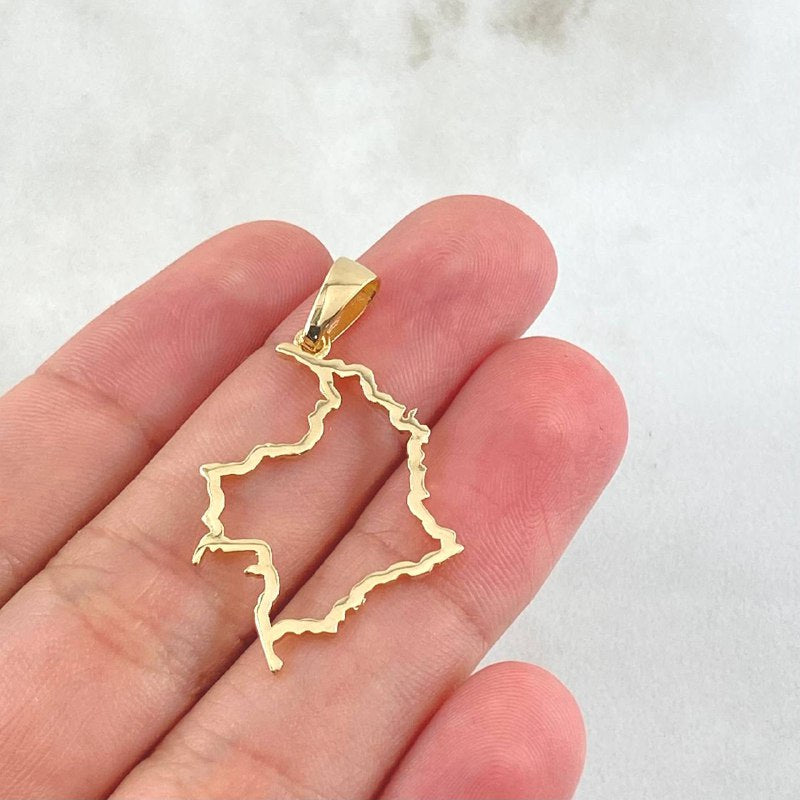 Dije Mapa Colombia 1.9gr / 1 1/2 in / Oro Amarillo 18K