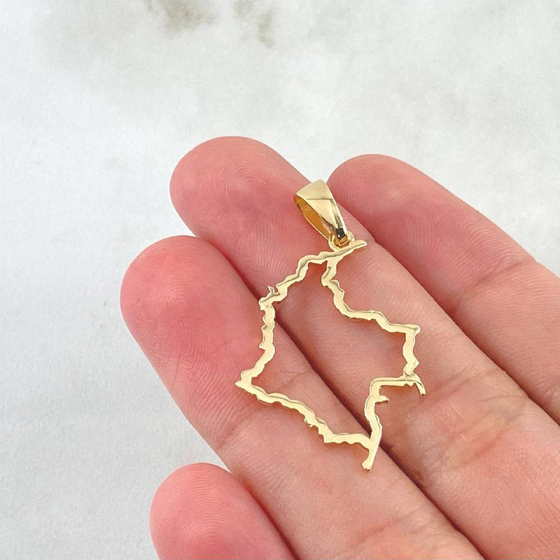 Pendant Map of Colombia 1.65 g / 1 1/4 in Yellow Gold 18K