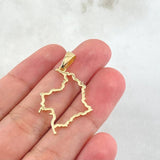 Dije Mapa Colombia 1.9gr / 1 1/2 in / Oro Amarillo 18K *