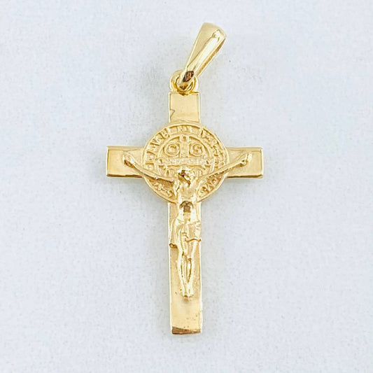 Dije Cruz San Benito 2gr / 1 1/4 in / Oro Amarillo 18K ©
