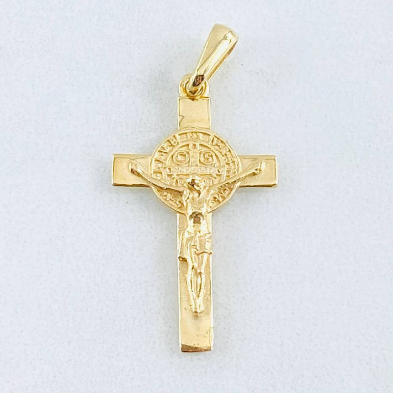 Dije Cruz San Benito 2.05gr / 1 1/4 in / Oro Amarillo 18K