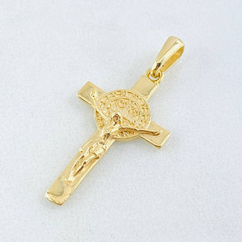 Dije Cruz San Benito 2.05gr / 1 1/4 in / Oro Amarillo 18K ©