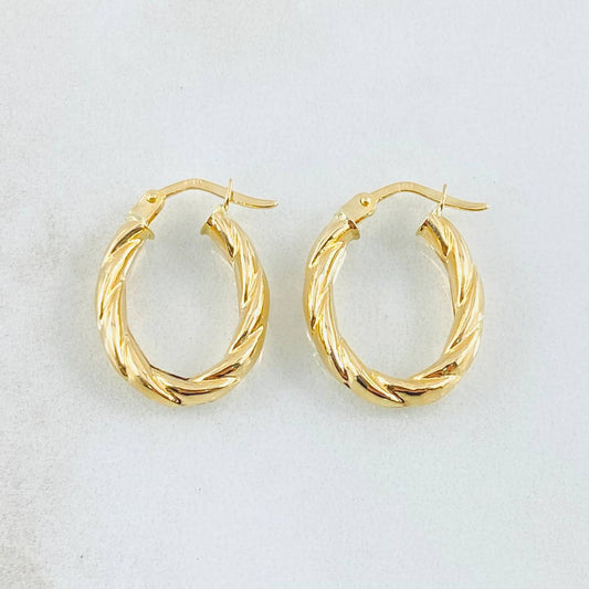 Candongas Mary Ovalada 2gr / 3/4 in / Oro Amarillo 18K *