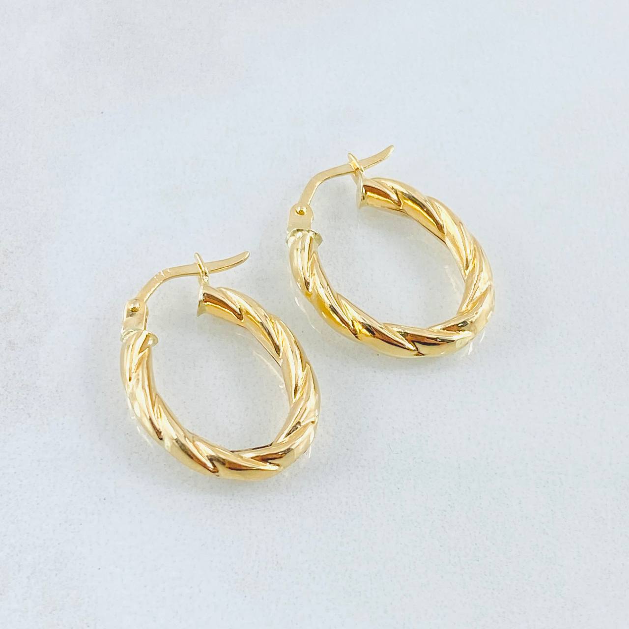 Mary Oval Hoop Earrings 2gr / 3/4 in / 18K Gold