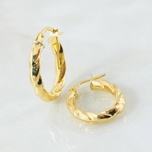 Hoop Earrings Mary Oval 1.85gr / 3/4 in / Yellow Gold 18K *