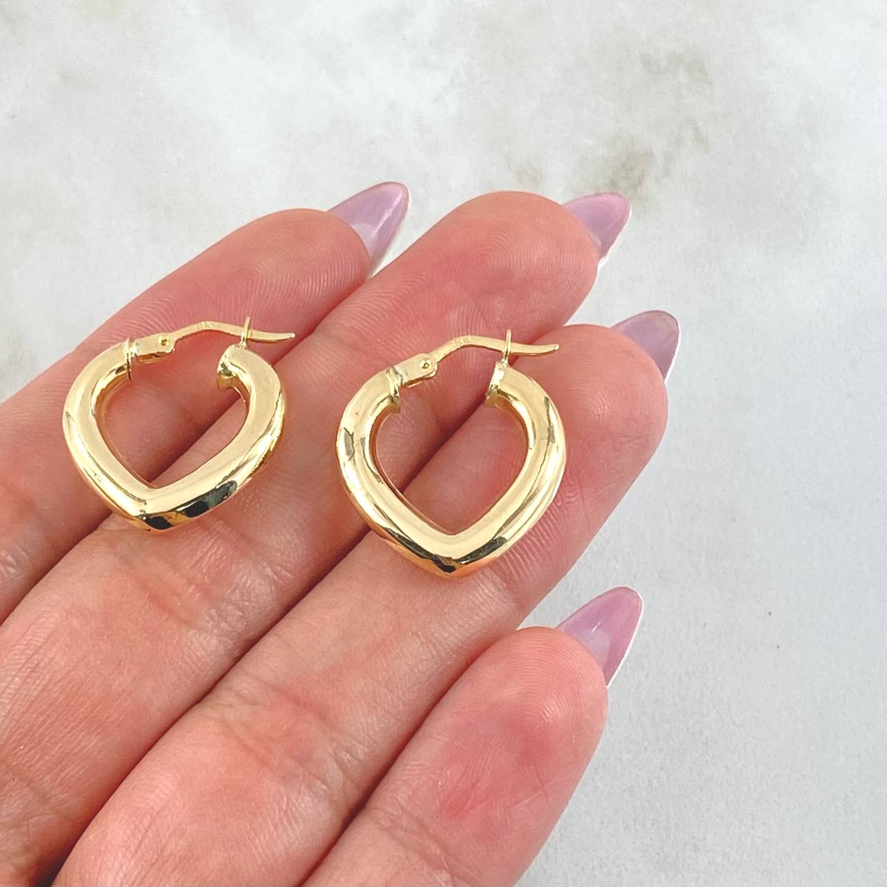 Candongas Corazon 2.4gr / 3/4 in / Oro Amarillo 18K *