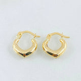 Candongas Corazon 1.1gr / 1/2 in / Oro Amarillo 18K ©