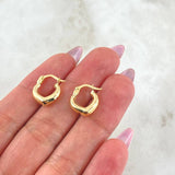 Candongas Corazon 1.1gr / 1/2 in / Oro Amarillo 18K ©