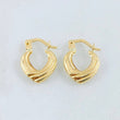 Heart Striped Hoop Earrings 1.1gr / 0.5in / 18K Gold