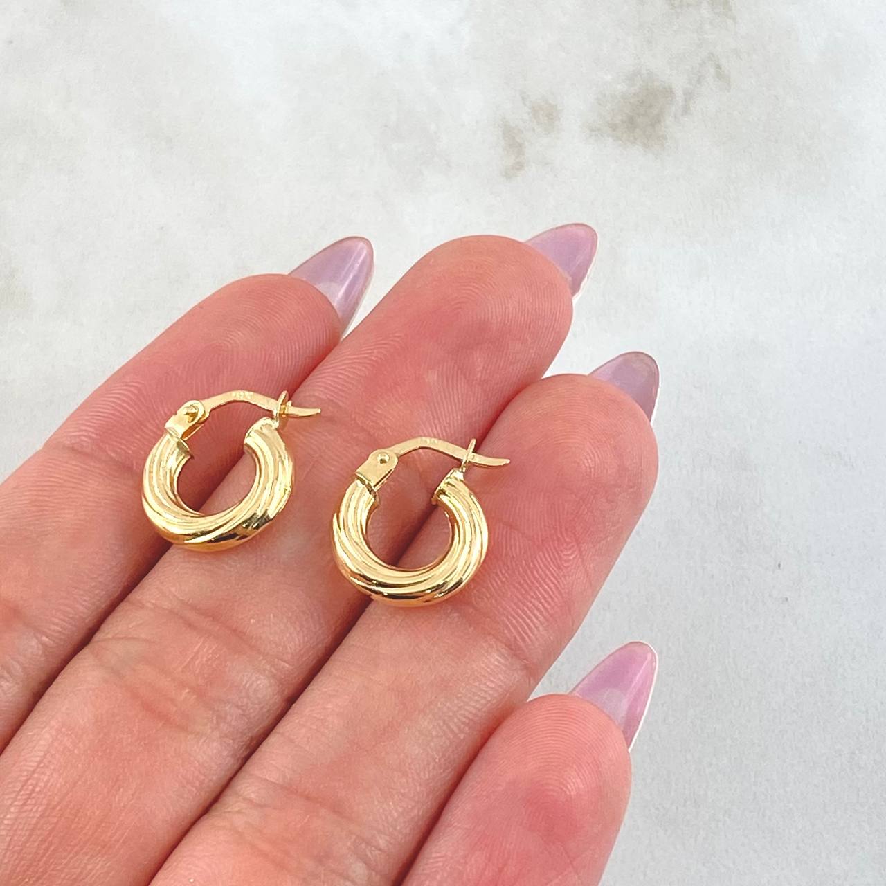 Candongas Rudi 1.4gr / 1/2 in / Oro Amarillo 18K