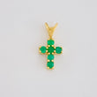 Pendant Dense Cross Emeralds 18pts 0.45g / 1/2 in Yellow Gold 18K