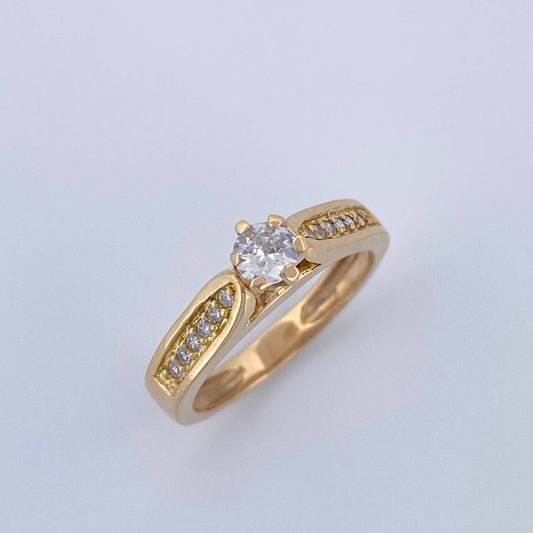 Solitaire Bridge Ring 3.3gr / Size 5 3/4 / 18K Gold $