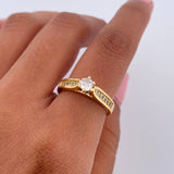 Solitaire Bridge Ring 3.3gr / Size 5 3/4 / 18K Gold $
