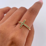 Cross Ring 1.75gr / Size 7 1/4 / 18K Gold $