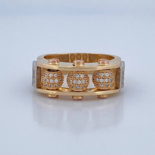 Fire Ball Ring 11.85gr / Size 9 3/4 / 18K Gold $