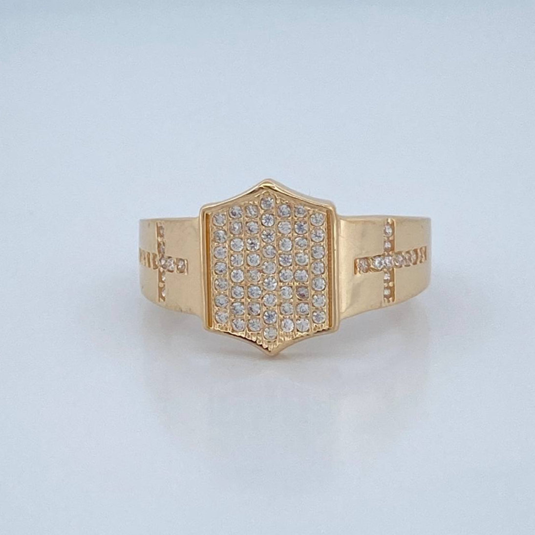Anillo Escudo Cruces 4.95gr / T10 1/2 / Oro 18K $