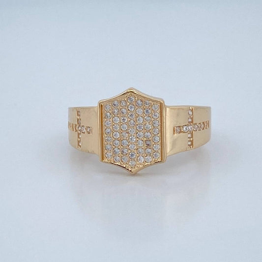 Anillo Escudo Cruces 4.95gr / T10 1/2 / Oro 18K $