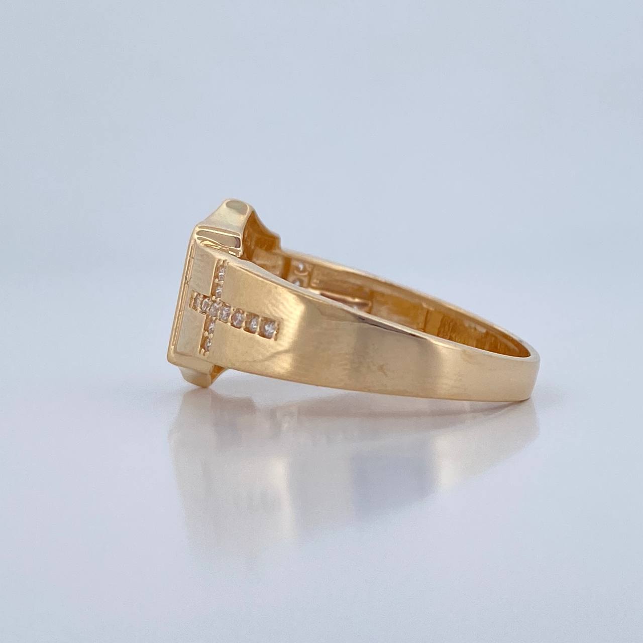 Anillo Escudo Cruces 4.95gr / T10 1/2 / Oro 18K $