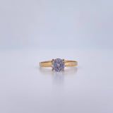 Ring Solitaire 2.05gr / T8 / White Zircon Yellow Gold 18K &