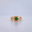Inverted Line Ring 1.55gr / T7 / White Green Zircons 18K Yellow Gold &
