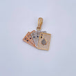 Dije Cartas Poker 5.7gr / 3.2cm / Circones Blancos Tres Oros 18K &