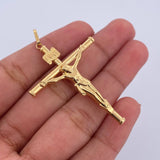 Pendant Cross Christ 1.95gr / 5cm / 18K Yellow Gold Cane &