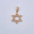 Pendant Star of David 4.25gr / 3.7cm / White Zircons 18K Yellow Gold &