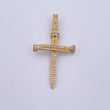 Pendant Nail Cross 4.05gr / 4.6cm / White Zircons Two 18K Yellow and White Gold &