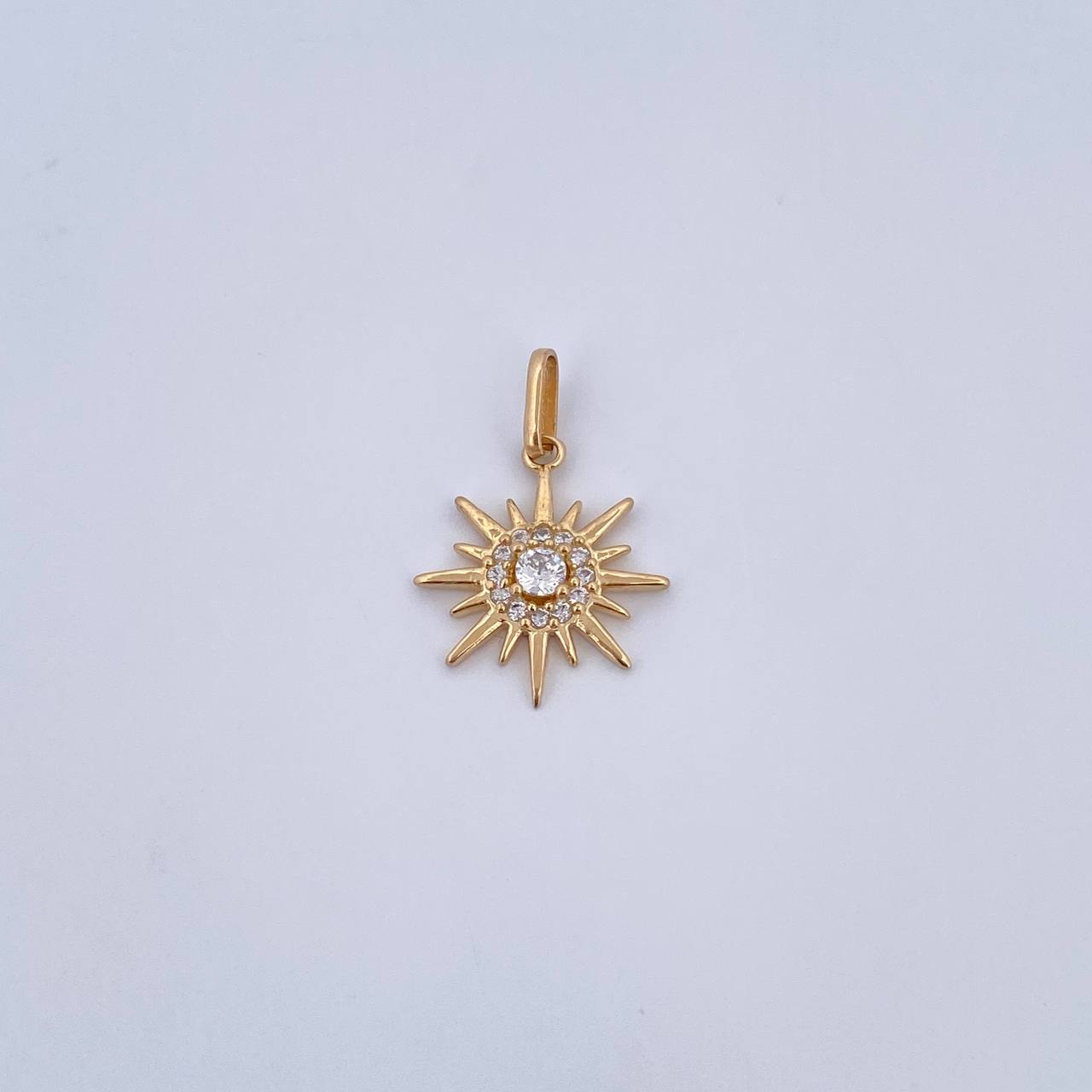Pendant Cardinal Star 1.6gr / 2.1cm / White Zirconia 18K Yellow Gold &